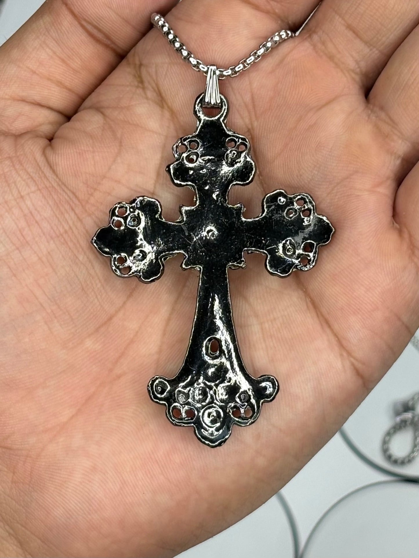 Obsidian Cross Pendant (Black)