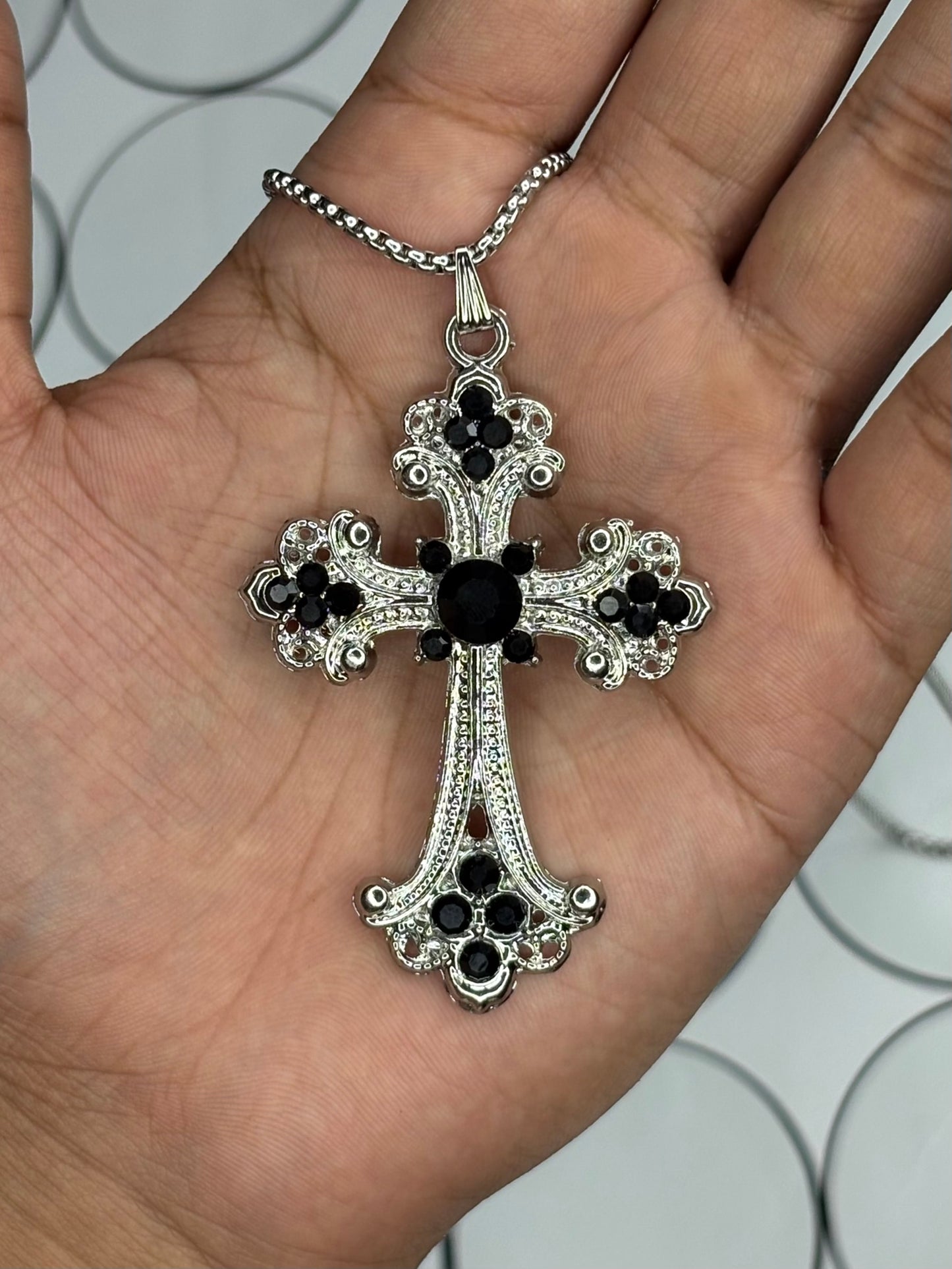 Obsidian Cross Pendant