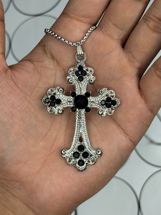 Obsidian Cross Pendant